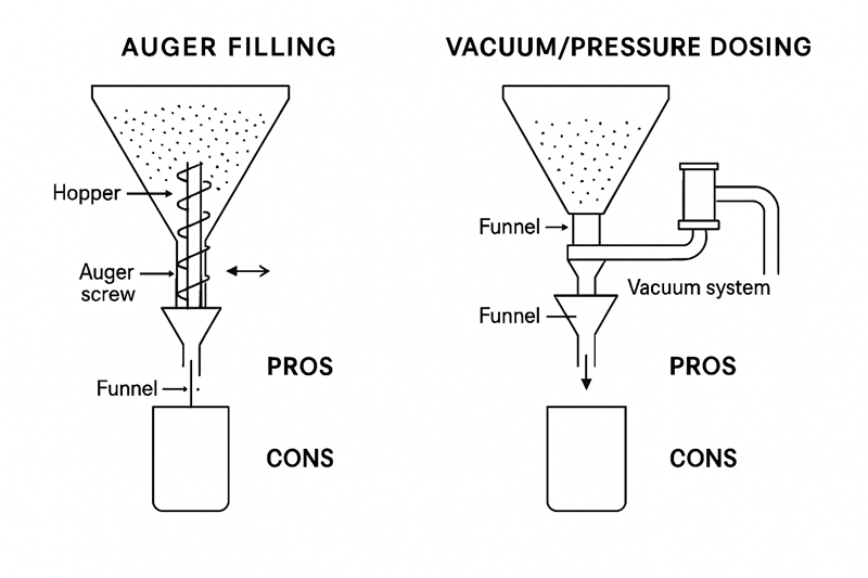 Auger vs. vacuum dosing in powder filling technology