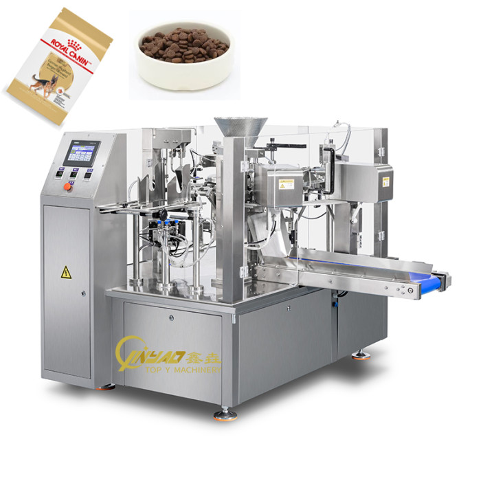Fully Automatic Dog Food Packaging Machine Rotary Premade Bag Animal Feed Pet Food Doypack Standup Pouch Packing Machine