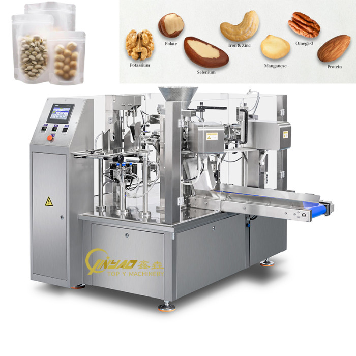 Multi-function Full Automatic Zipper Bag Premade Rotary Food Packaging Machine Doypack Pouch Packing Machine