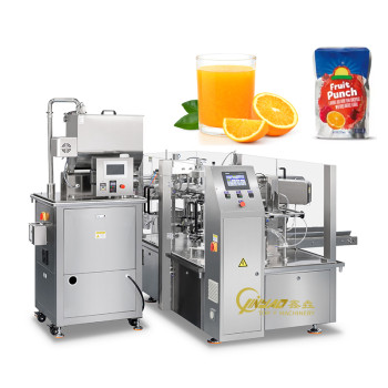 Automatic 100ml 500ml Liquid Fruit Beverage Filling Machines Rotary Stand Up Pouch Packaging Machine