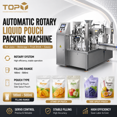 Automatic Rotary Stand Up Pouch Packaging Machine| 100ml 500ml Liquid Fruit Beverage | Filling Machines