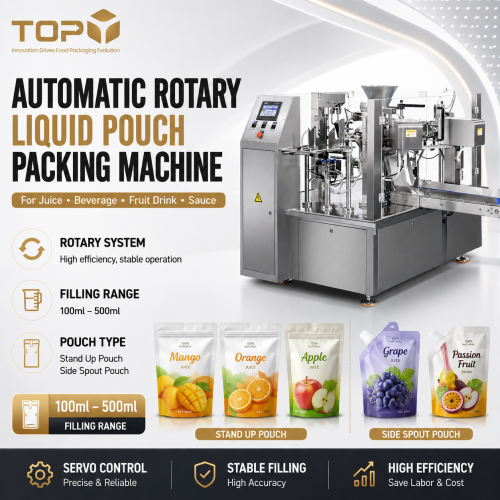 Automatic Rotary Stand Up Pouch Packaging Machine| 100ml 500ml Liquid Fruit Beverage | Filling Machines