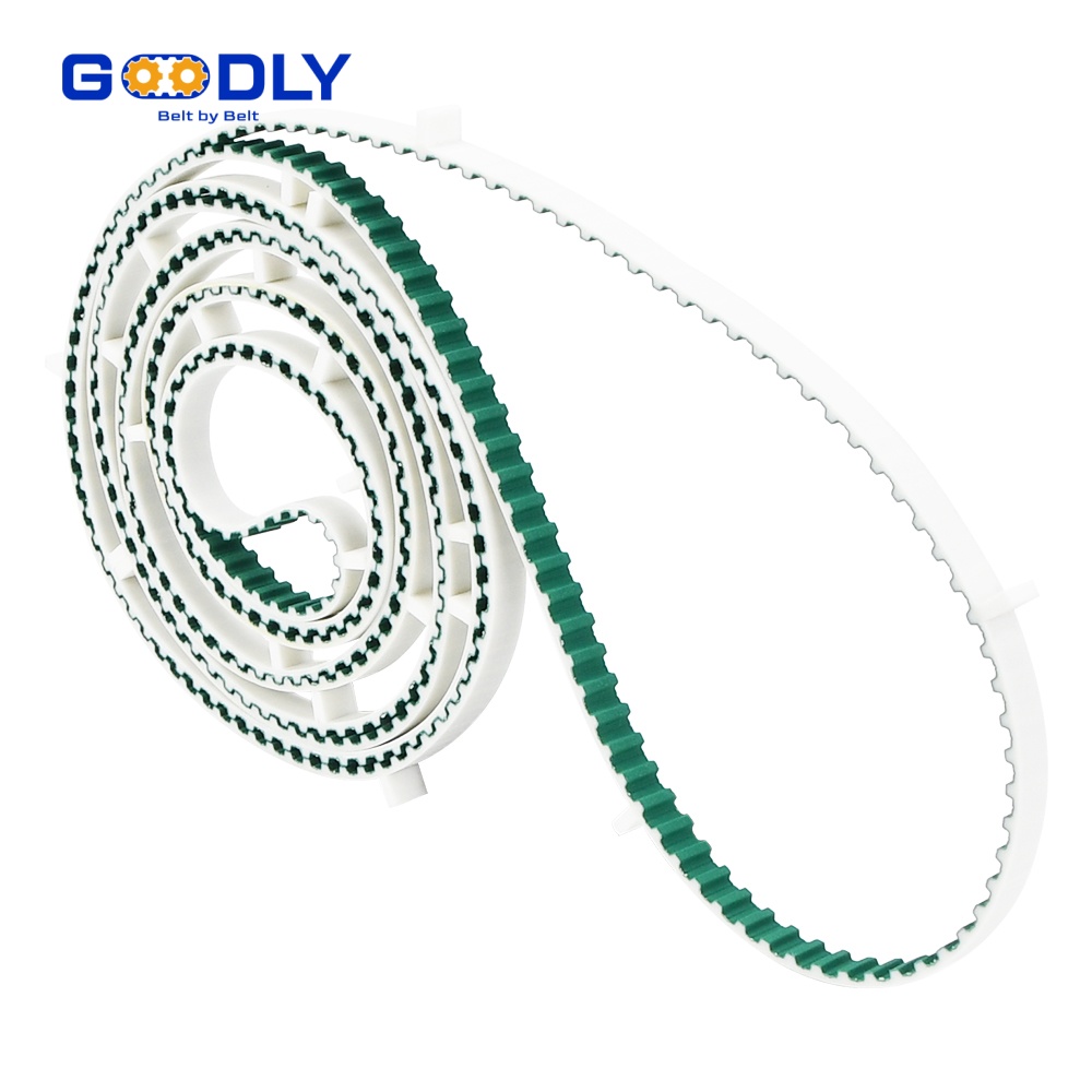 Special-machined belt showing reinforced construction
