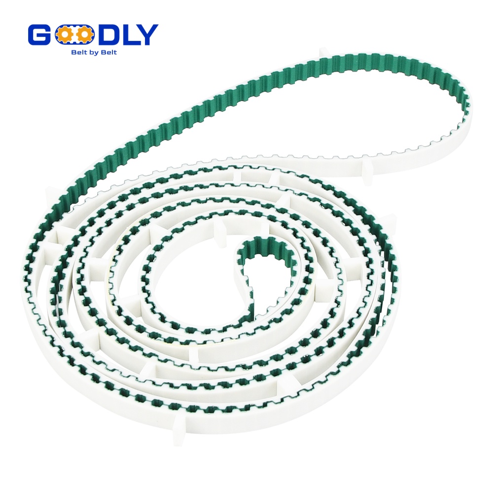 Timing belts with special machining for custom machine builds