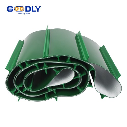 PVC Cleated Conveyor Belt | Incline Belt with Guides | Anti-Slip Design | OEM ODM