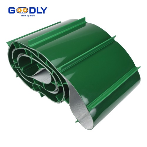 PVC Cleated Conveyor Belt | Incline Belt with Guides | Anti-Slip Design | OEM ODM