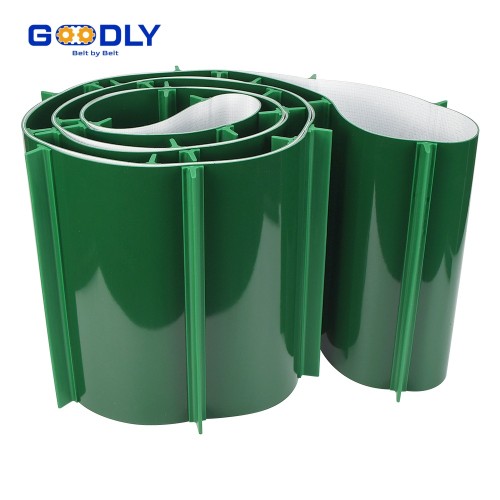 PVC Cleated Conveyor Belt | Incline Belt with Guides | Anti-Slip Design | OEM ODM