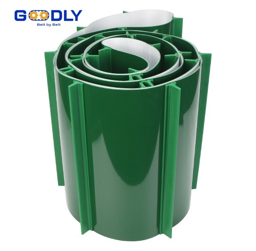 PVC Cleated Conveyor Belt | Incline Belt with Guides | Anti-Slip Design | OEM ODM