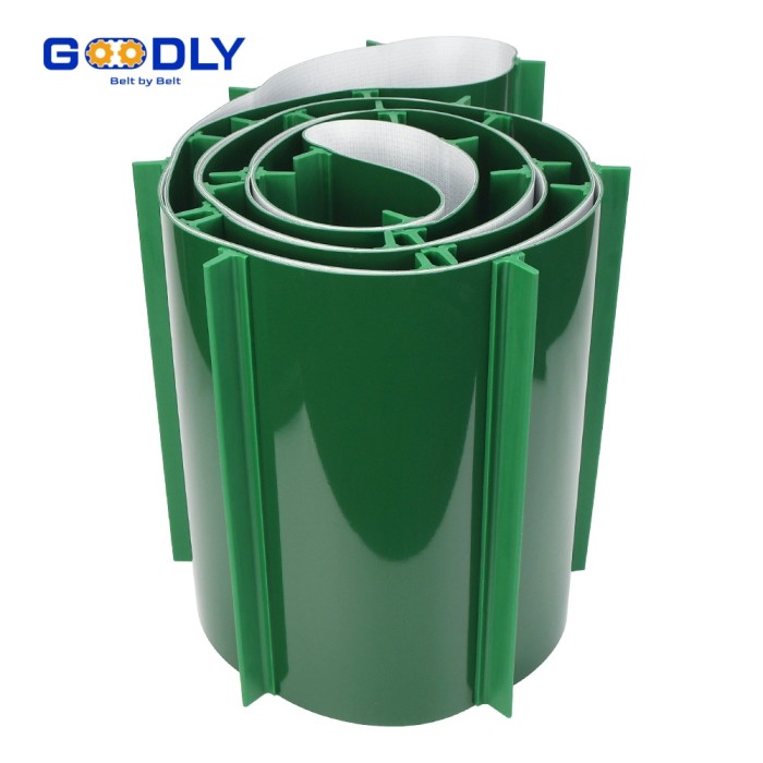 PVC Cleated Conveyor Belt | Incline Belt with Guides | Anti-Slip Design | OEM ODM