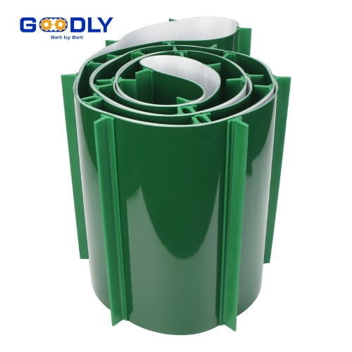 PVC Cleated Conveyor Belt | Incline Belt with Guides | Anti-Slip Design | OEM ODM