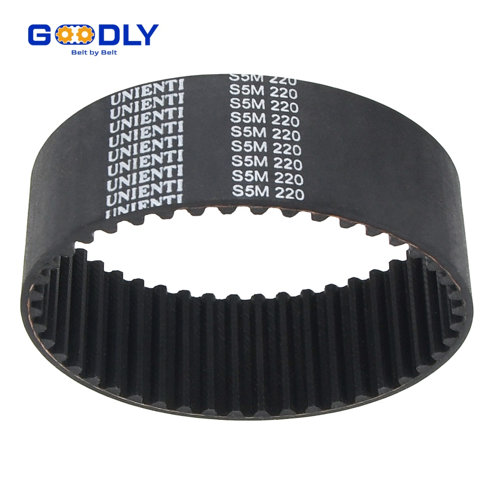 Worn rubber timing belt sample removed from a production line