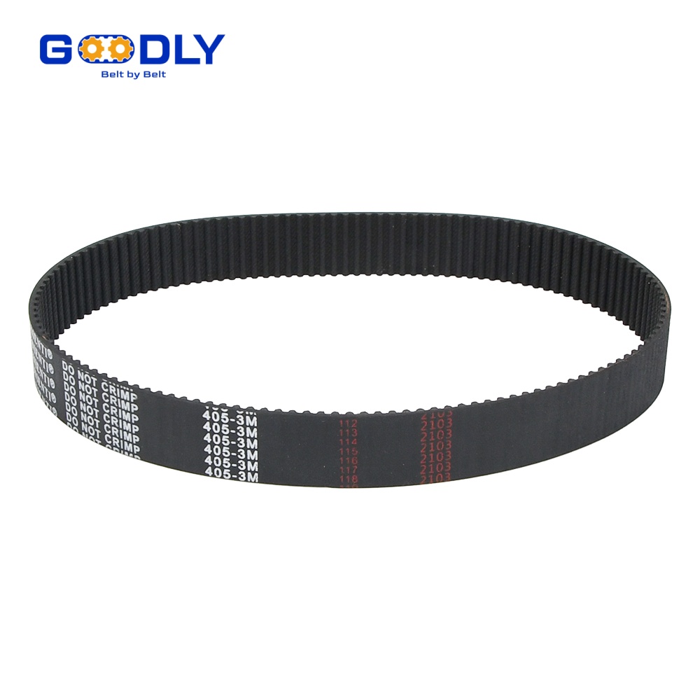 Timing belt profile inspection before dispatch in the GOODLY production workshop