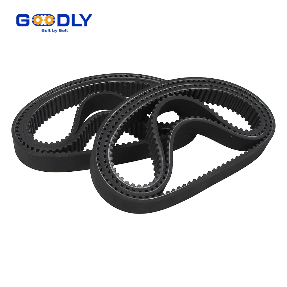 Rubber timing belt base for coated belt construction