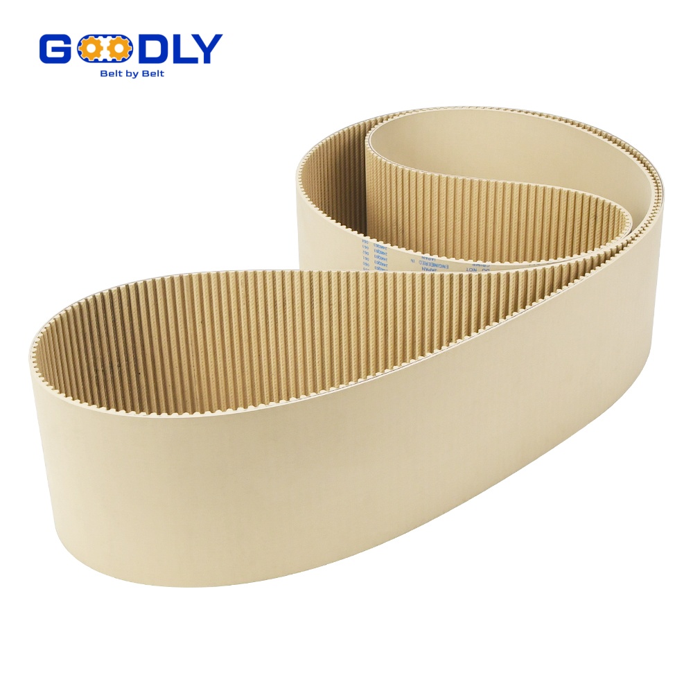 Beige PU timing belt for paper handling and feeding