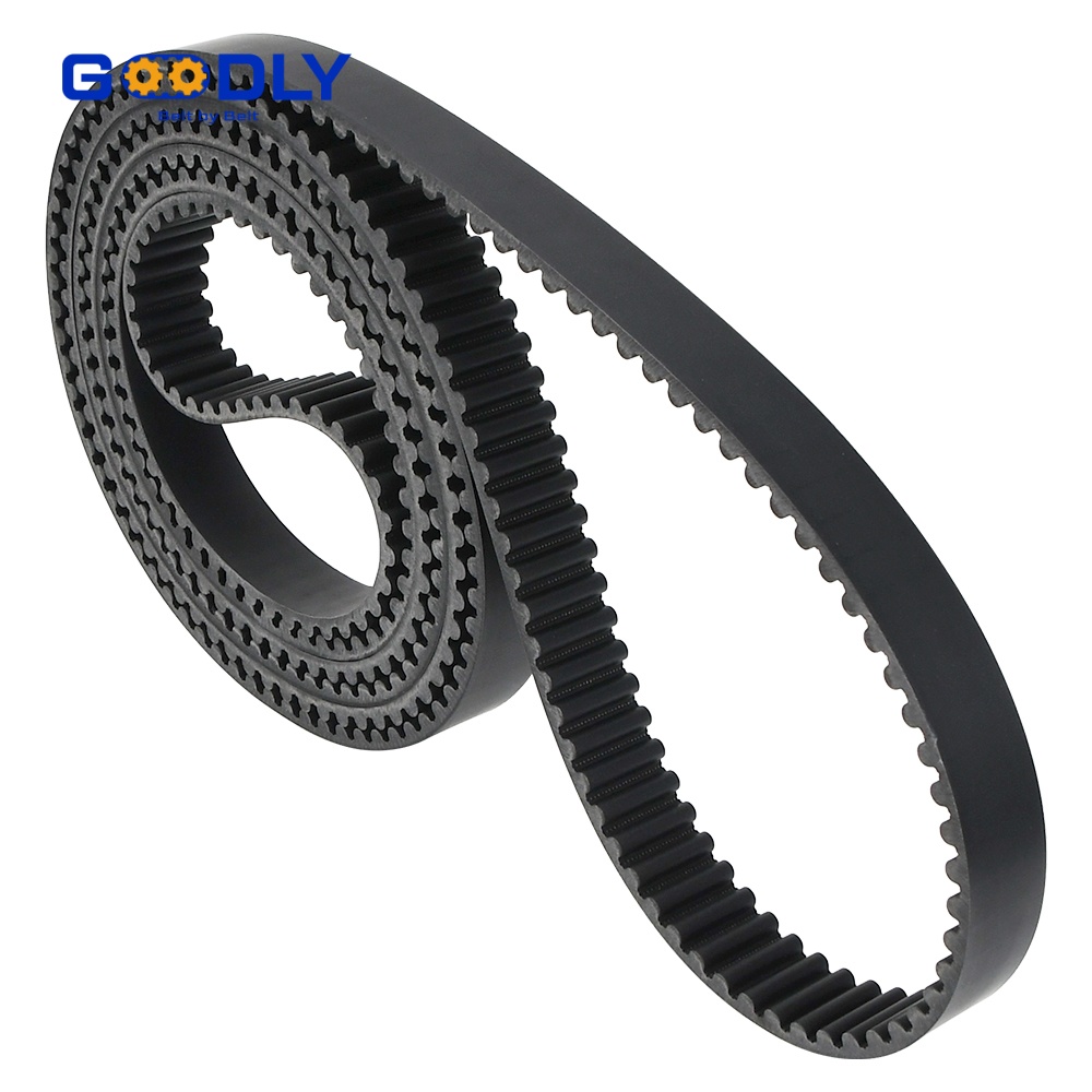 Timing belt loops prepared for folding and scoring stations