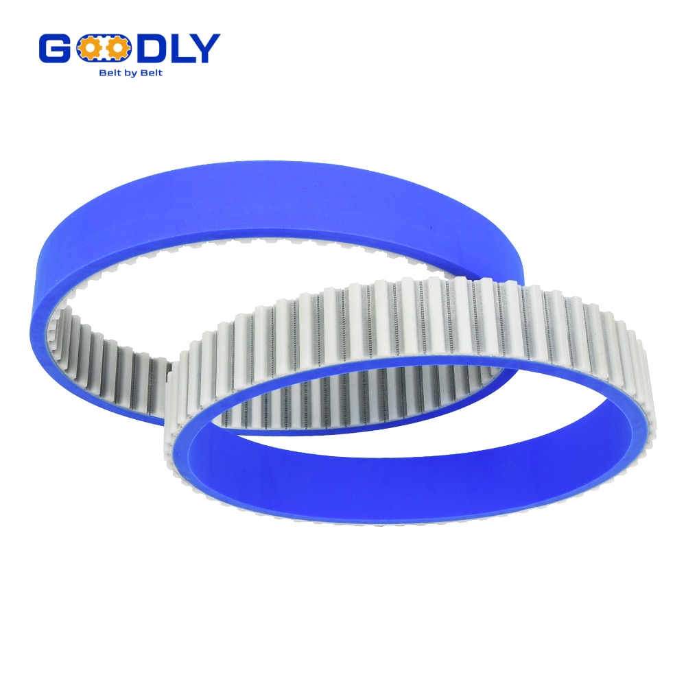 Silicone vulcanised timing belt for heat and strength together