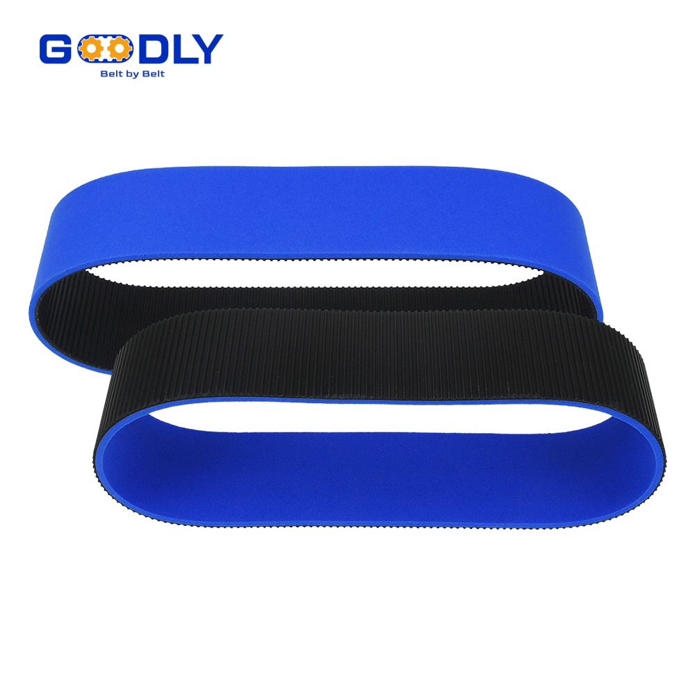Rubber coated belt surface for grip and traction