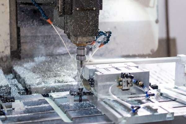 Precision machined metal components in factory