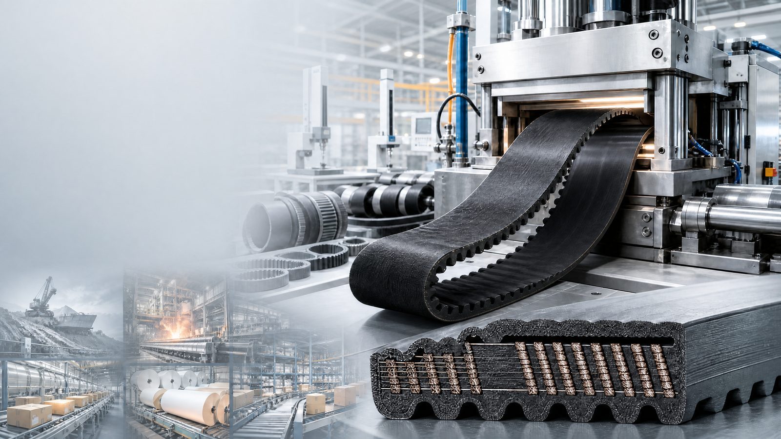 Rubber timing belt manufacturing process and quality control