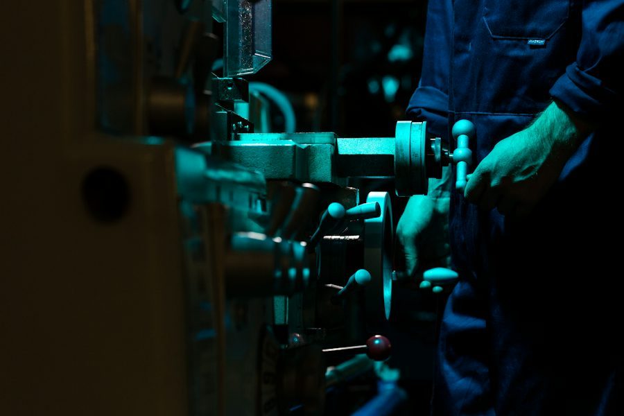 Industrial machine running a synchronous drive belt during pilot test
