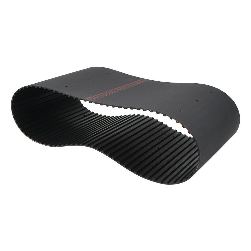 Wide vulcanized belt on a conveyor frame