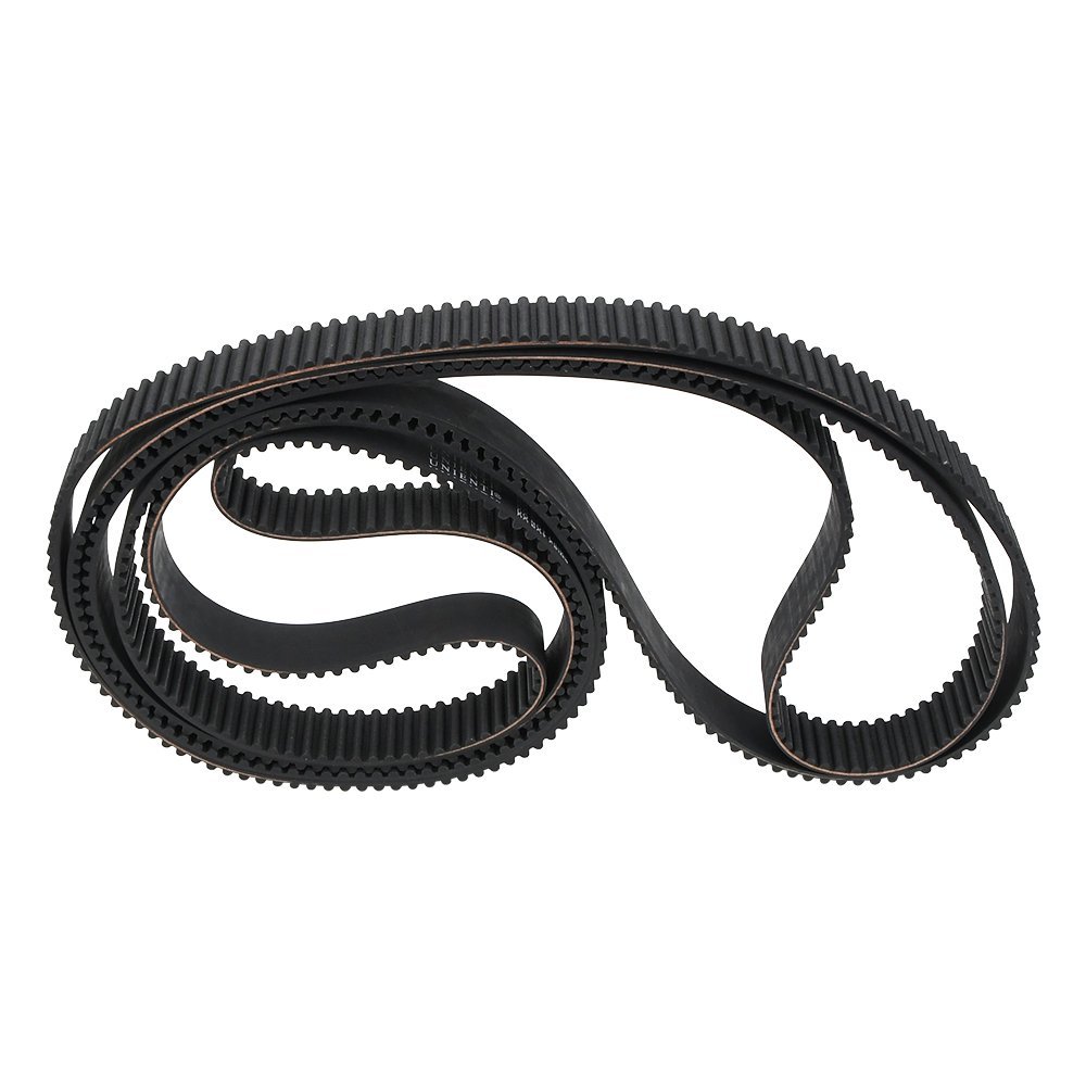 Worn timing belt sample on a measuring bench
