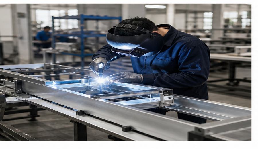 Welding and assembly of aluminum Pilates reformer frame