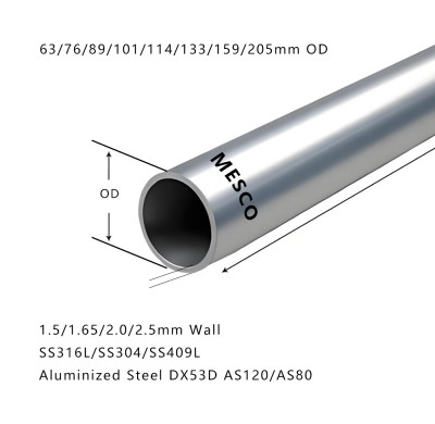 Aluminized Silicon Steel Pipe & Tube | Hot-Dip AS Coated | Exhaust, HVAC & Industrial Supply