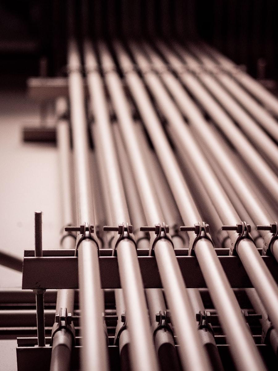 Stainless steel tubes lined up ready for shipment