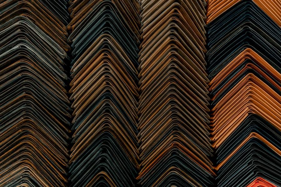 Stacked structural steel angle sections in MESCO yard