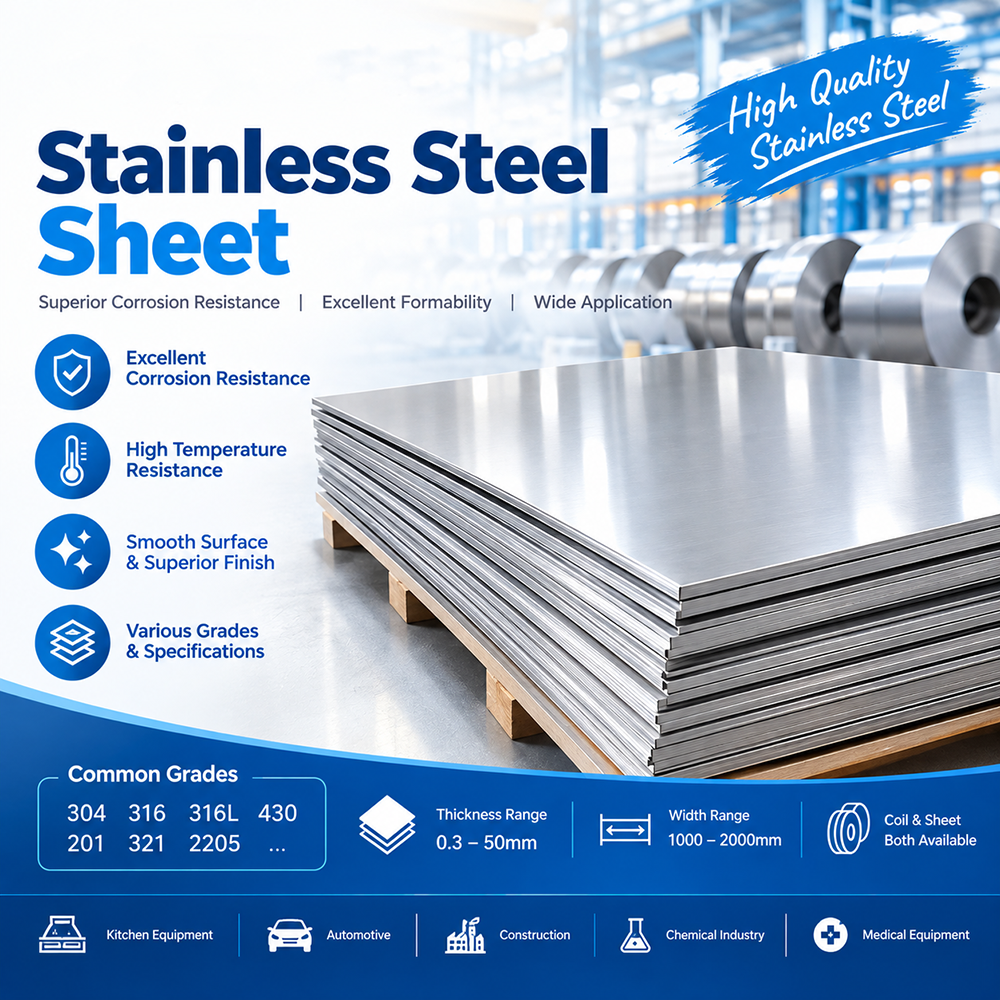 Cold rolled stainless steel sheet coils in 2B mill finish stacked in MESCO warehouse