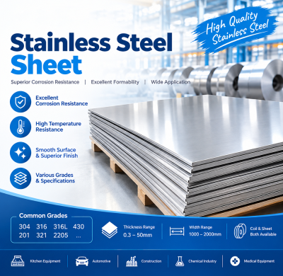 Stainless Steel Sheet (304 / 316L, 2B / BA / No.4 Finish, Mill Edge / Slit Edge)