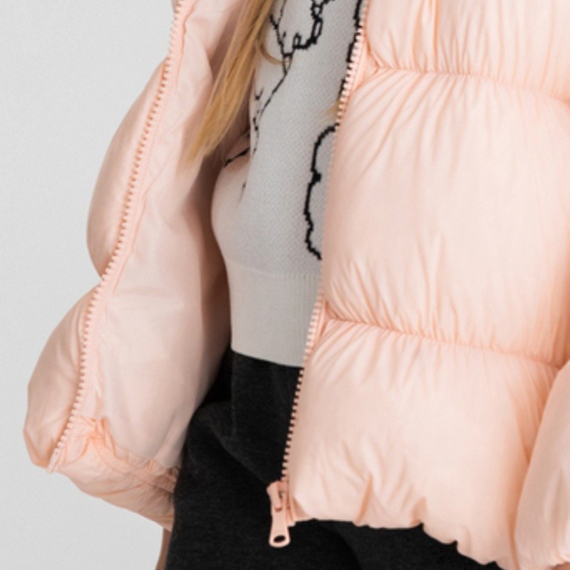 Customized girls' short zipper down jacket