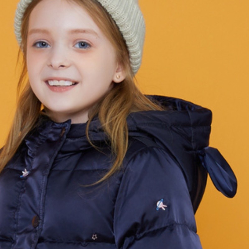 Customized girls' hooded down jacket