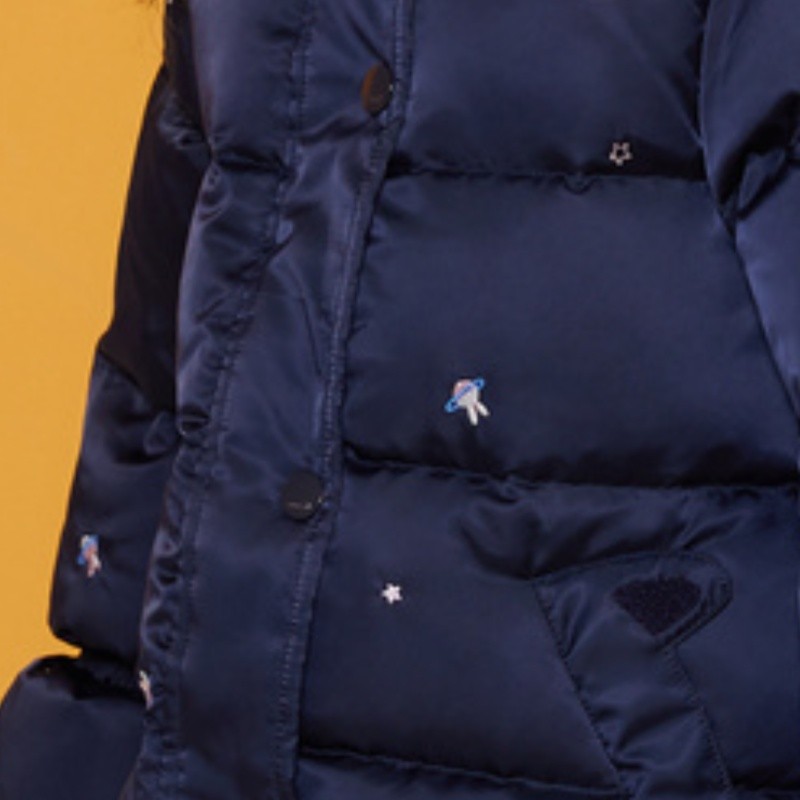 Customized girls' hooded button down jacket