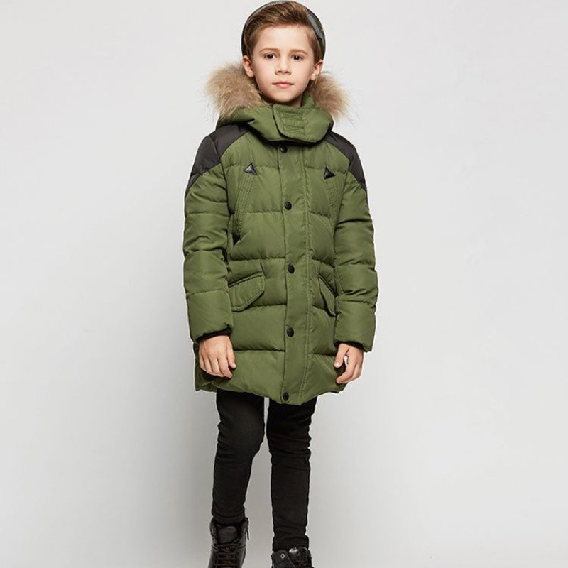 Customized boys' mid to long down jacket