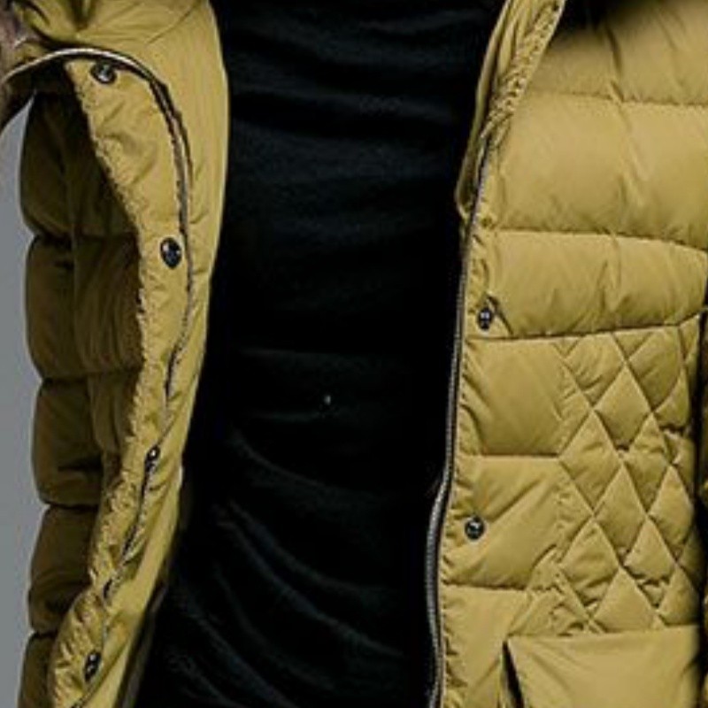 Customized women's button design hooded down jacket