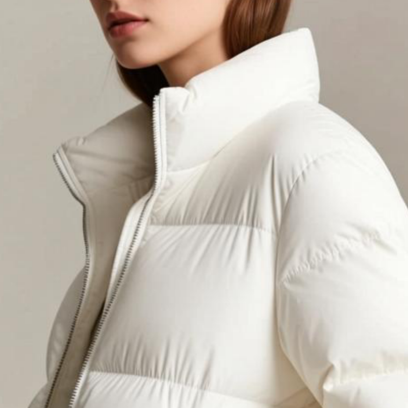Customized women's short standing collar down jacket