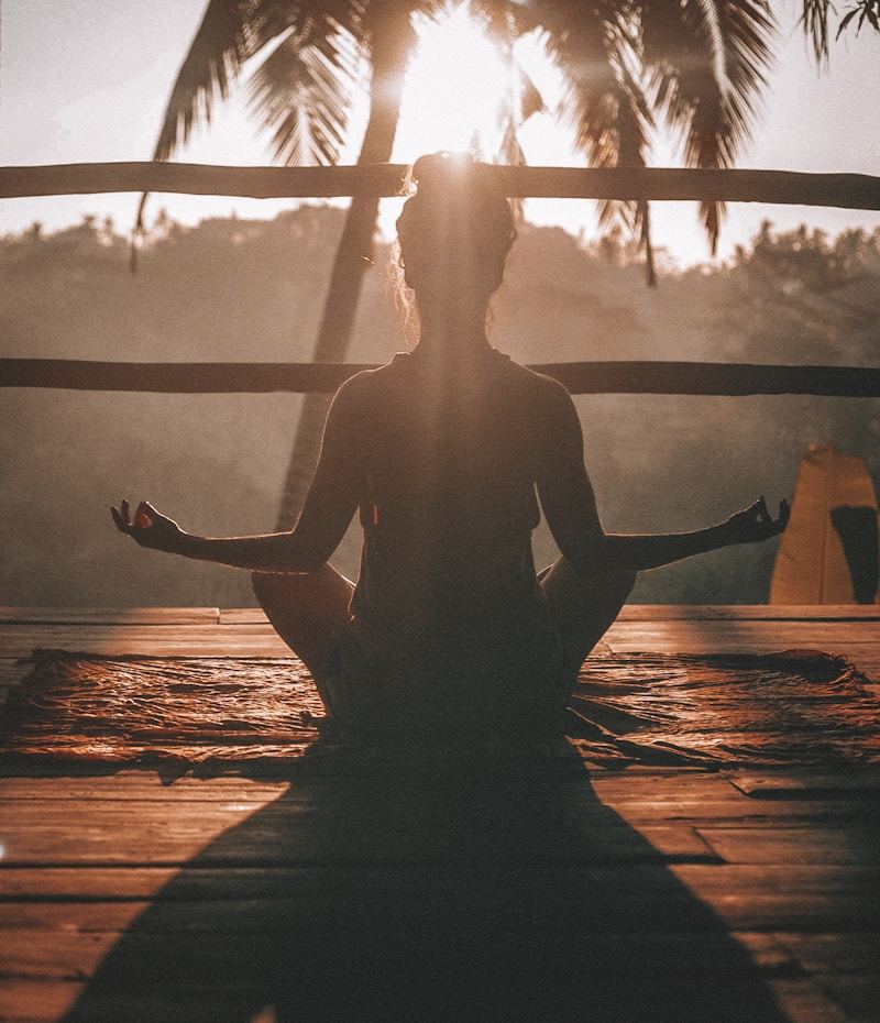 Calm meditation and relaxation wellness scene in nature