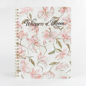 Whispers Bloom Floral Spiral Hardcover A5 Paper Cover 100 Sheets Loose-Leaf Notebook Women Gift Office School Stationery