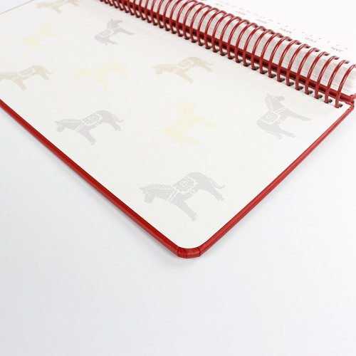 A6L Six Piece Set Spiral Notebook White Horse Nordic French Design Tall Horse Head Cover High Quality Paper 100 Sheets Diary