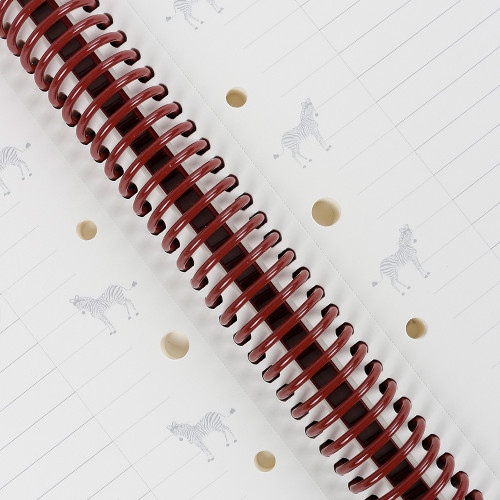 Custom Printed Zebra Pattern Spiral Luxury A4 Hardcover Cardboard Writing Journal 100 Sheets Loose-Leaf Paper PU Cover Gift