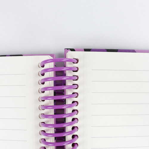 America purple Leopard Print Spiral Notebook B5 Hardcover Journal Women Cute Trendy School Office Stationery Gift 100 Sheets