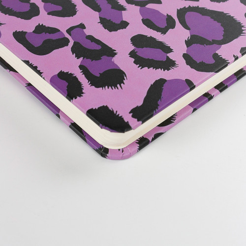 America purple Leopard Print Spiral Notebook B5 Hardcover Journal Women Cute Trendy School Office Stationery Gift 100 Sheets