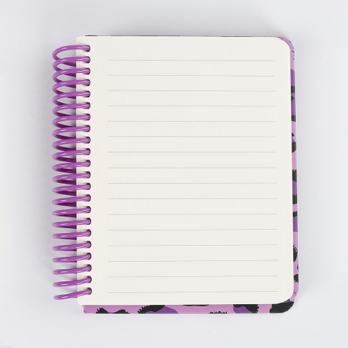 America purple Leopard Print Spiral Notebook B5 Hardcover Journal Women Cute Trendy School Office Stationery Gift 100 Sheets
