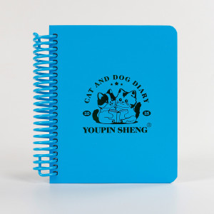A6 Spiral Hardback Notebook Cat and Dog Diary Inner Pages Logo High-quality for Office Use or School Pure Color Gift