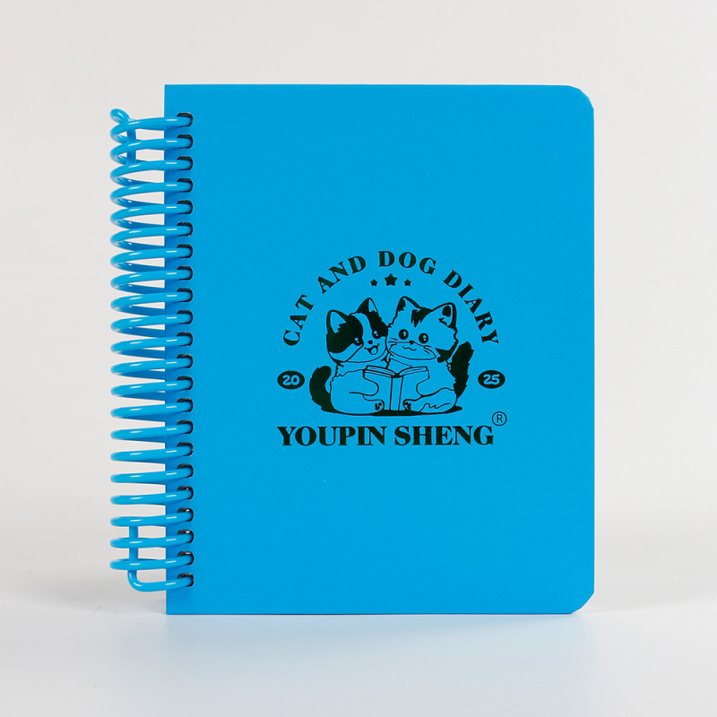 A6 Spiral Hardback Notebook Cat and Dog Diary Inner Pages Logo High-quality for Office Use or School Pure Color Gift