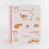 Custom Printed Cat Pattern Spiral Notebook Hardcover Cute Pink Coil Diary for Girls Stationery