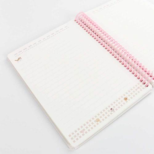 Custom Printed Cat Pattern Spiral Notebook Hardcover Cute Pink Coil Diary for Girls Stationery