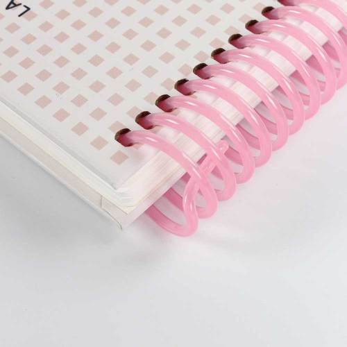 Custom Printed Cat Pattern Spiral Notebook Hardcover Cute Pink Coil Diary for Girls Stationery